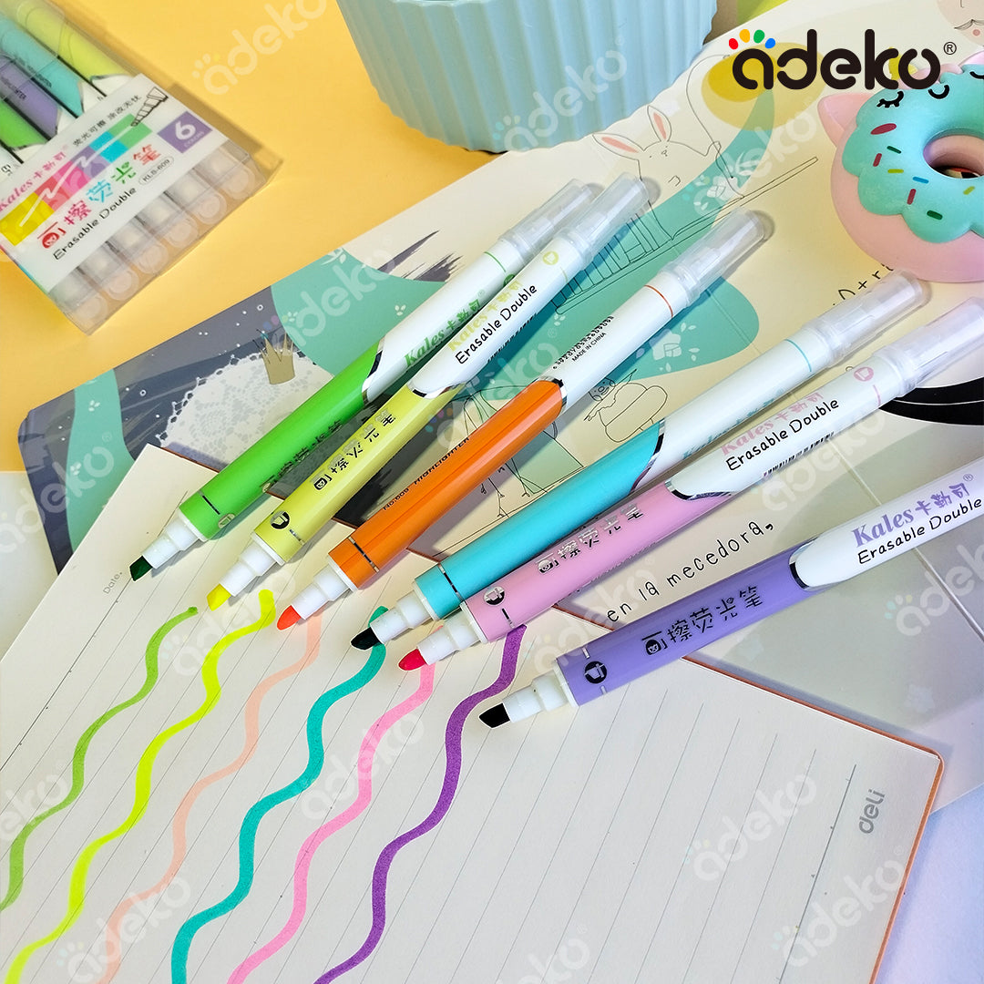 marcatextos, marcatextos borrables, kawaii, papelería, resaltador borrable